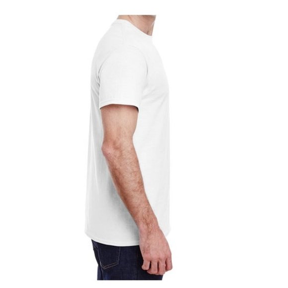 🆕 GILDAN ADULT ULTRA COTTON ROUND-NECK SHORT SLEEVE T-SHIRT - WHITE - MEN - Picture 5 of 5